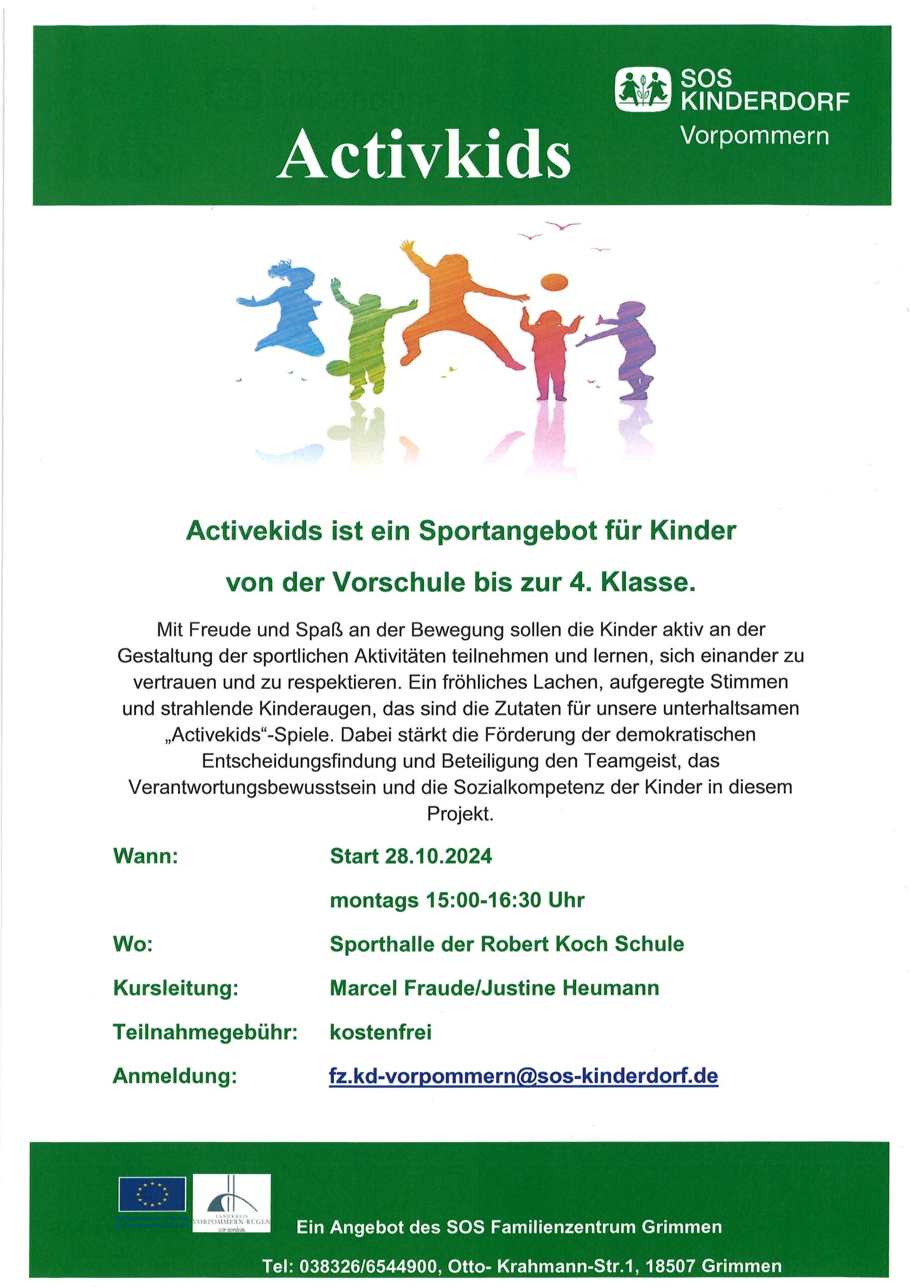 Sportangebot für Kinder in Grimmen